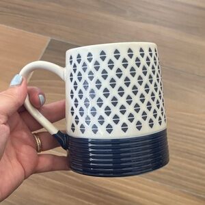 Navy and White Geometric Mug